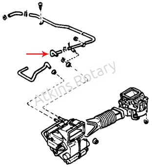79-85 Rx7 Heater at Firewall to Pipe Hose (8871-61-212)