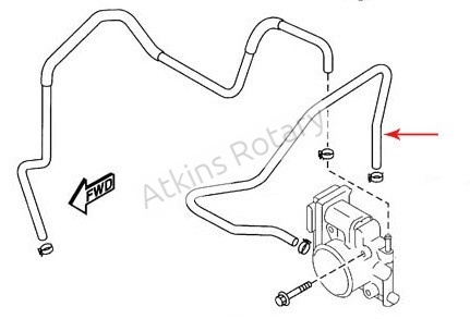 04-08 Rx8 Throttle Body to Rear Housing Coolant Hose (N3H1-13-691)