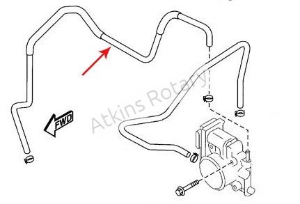 04-11 Rx8 Thermostat to Throttle Body Coolant Hose (N3H1-13-692)