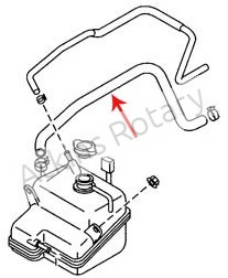 04-11 Rx8 Thermostat to Tank Lower Hose (N3H1-15-381)
