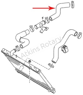 04-11 Rx8 Rear Upper Radiator Hose (N3H2-15-186)