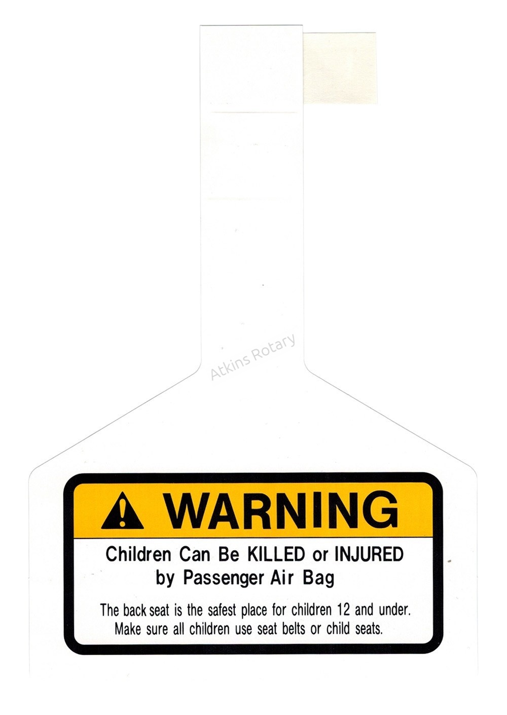 04-08 Rx8 Air Bag Warning Label (BG1R-57-K93A)